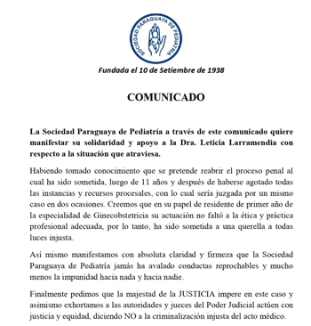 Comunicado de la SPP