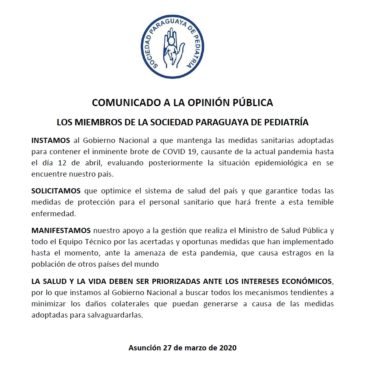 COMUNICADO A LA OPINIÓN PÚBLICA