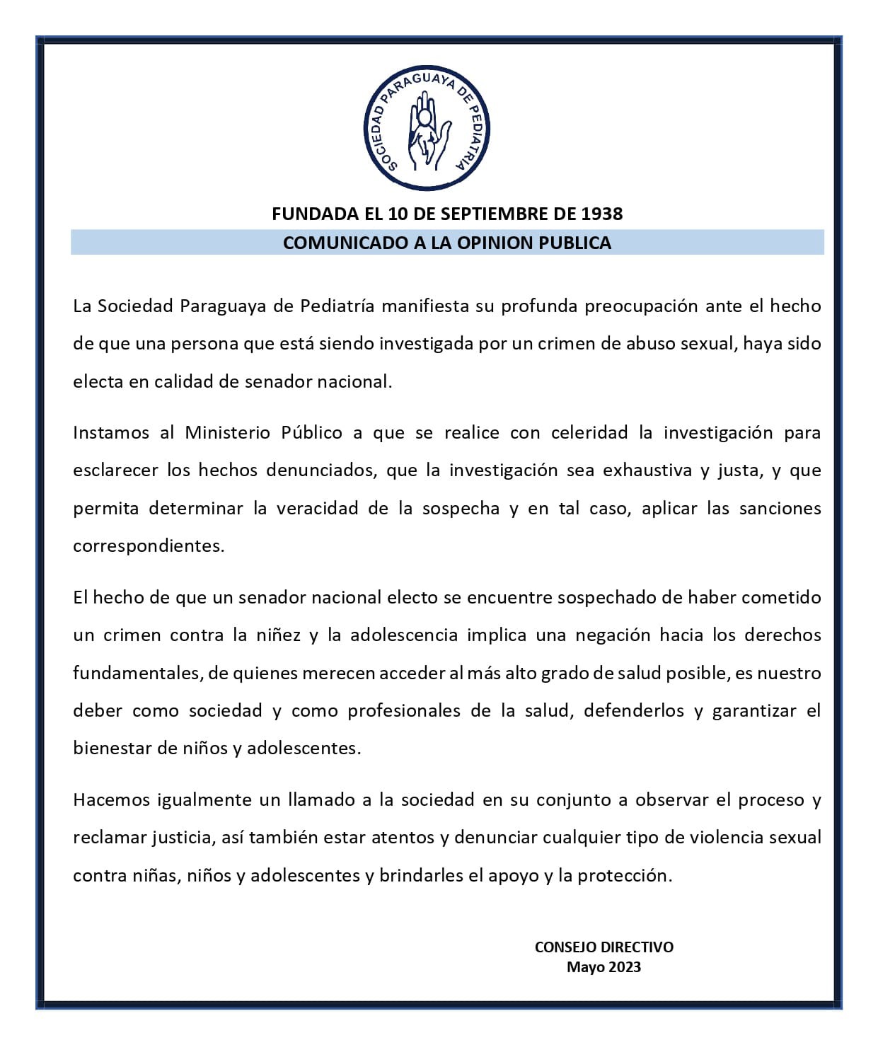 Comunicado a la Opinión Pública