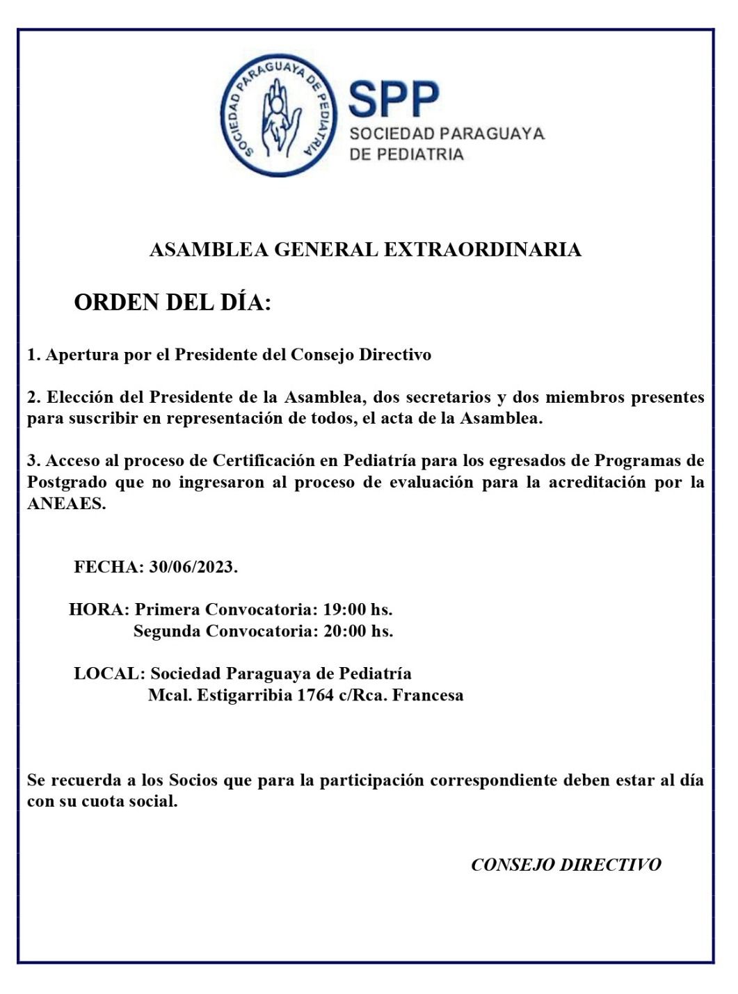 Asamblea General Extraordinaria
