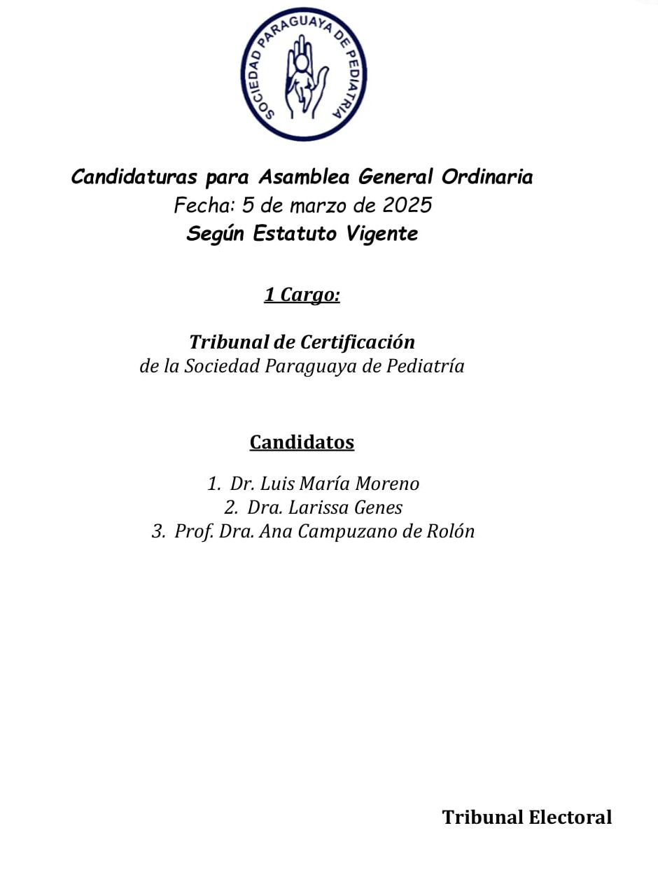Asamblea General Ordinaria: Tribunal de Certificación