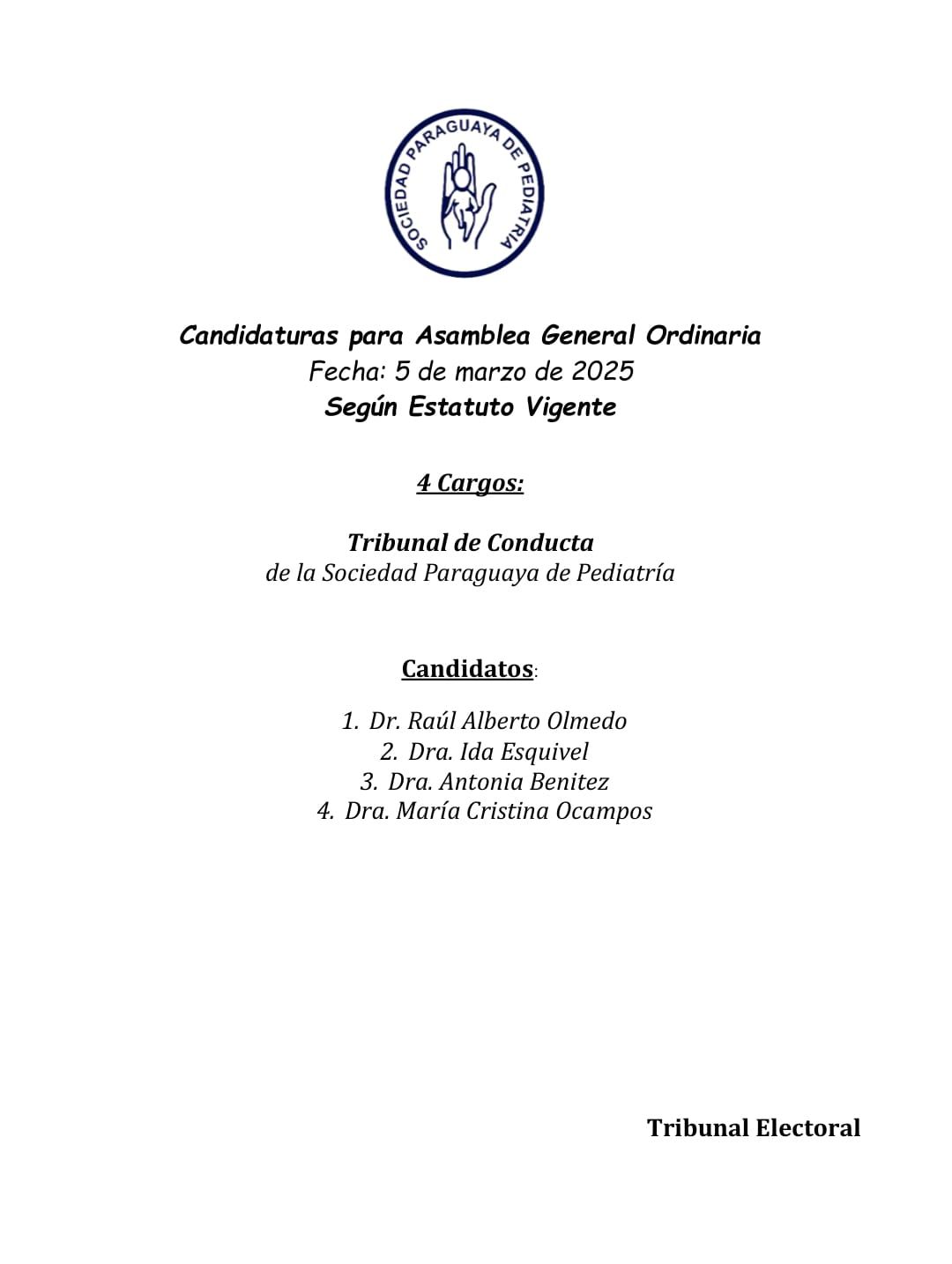 Asamblea General Ordinaria – Tribunal de Conducta